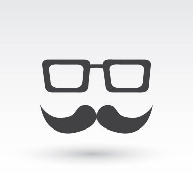 Bıyık ve gözlük vektör simgesi.