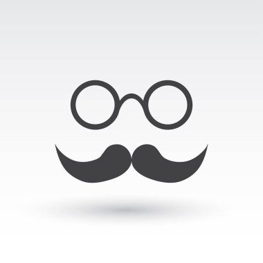 Bıyık ve gözlük vektör simgesi.