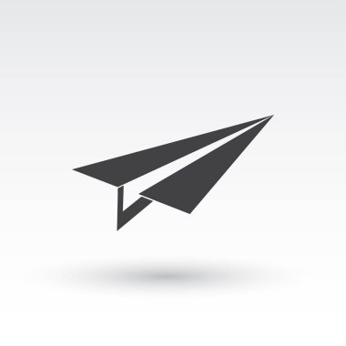 Uçak simge vektör, katı illüstrasyon, sembol