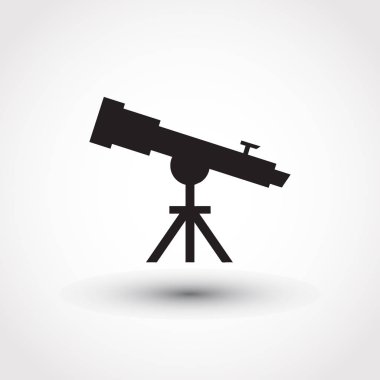 Teleskop simge vektör, katı illüstrasyon