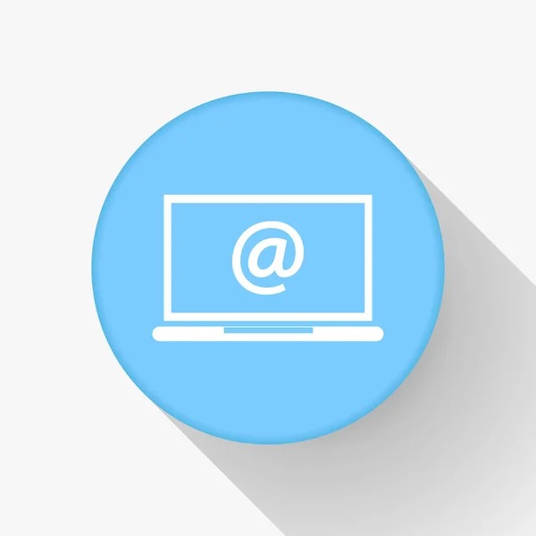 Laptop mit Umschlag und geöffneter E-Mail auf dem Bildschirm. E-Mail-Marketing, Internet-Werbekonzepte. flache Vektorabbildung. — Stockvektor