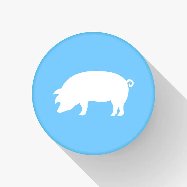 Pig Icon isolated on background. Modern flat pictogram. Logo illustration — Stock Vector