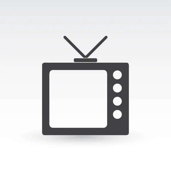 Icono de televisión en estilo plano de moda aislado sobre fondo gris. — Vector de stock
