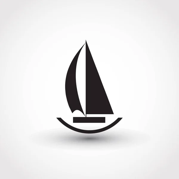 Yelkenli tekne simgesi. düz stil — Stok Vektör