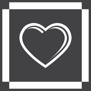 Kalp vektör simgesi, aşk sembolü. Sevgililer günü işareti