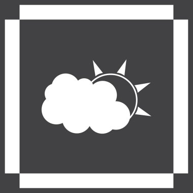 Hava satırı simgesi. Güneş bulut ile yağmur arkasında