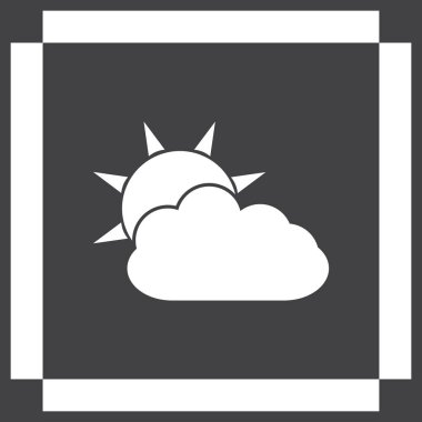 Hava satırı simgesi. Güneş bulut ile yağmur arkasında