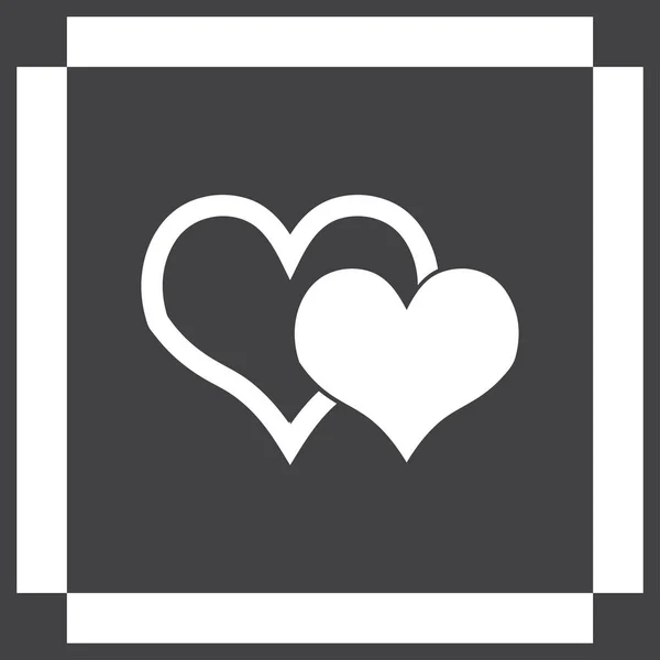 Ícone de vetor de coração, símbolo de amor. Dia dos Namorados sinal — Vetor de Stock