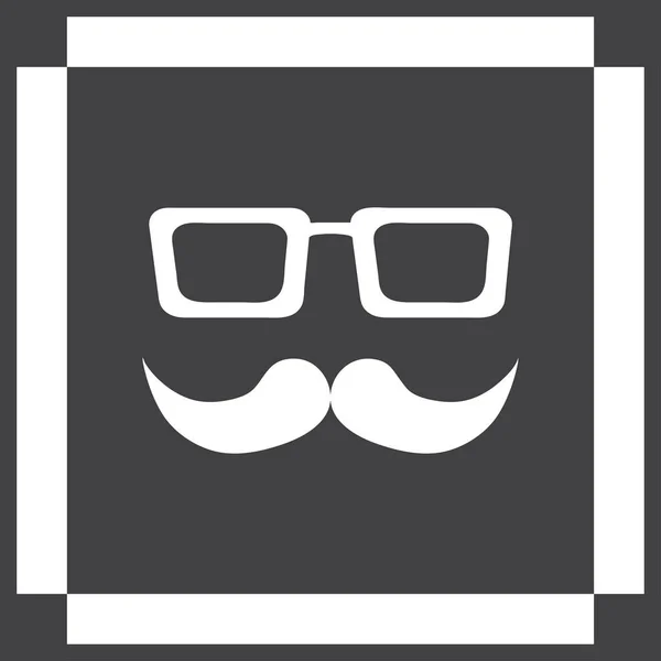 Mustasch och glasögon vektor icon. — Stock vektor