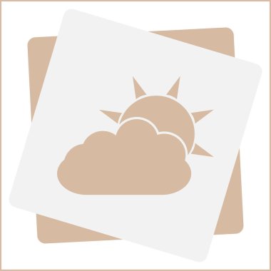 Hava satırı simgesi. Güneş bulut ile yağmur arkasında