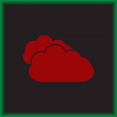 Hava satırı simgesi. Güneş bulut ile yağmur arkasında