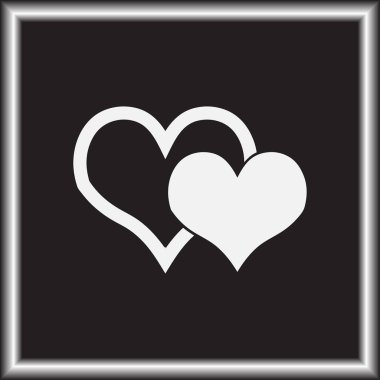 Kalp vektör simgesi, aşk sembolü. Sevgililer günü işareti