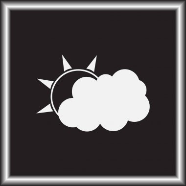 Hava satırı simgesi. Güneş bulut ile yağmur arkasında