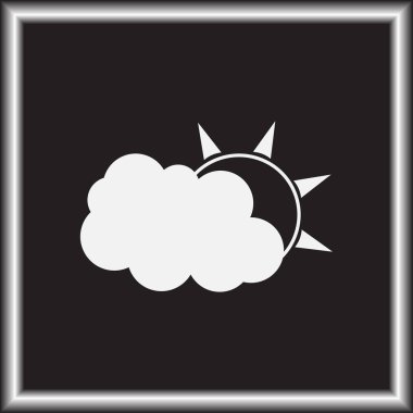 Hava satırı simgesi. Güneş bulut ile yağmur arkasında