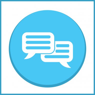 Sohbet simgesi bir arka plan üzerinde izole trendy düz tarzı. Web sitesi tasarımı için konuşma balonu sembolü