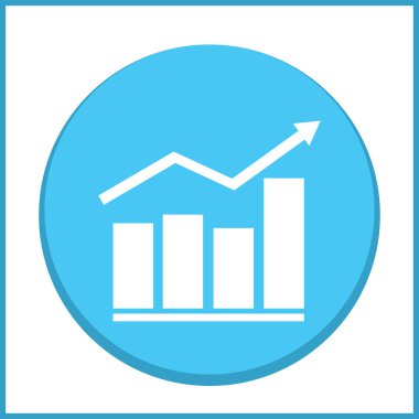 Trendy düz stil grafik simgesini. Web sitesi tasarımı, logo, app, kullanıcı arabirimi için grafik bar sembolü. Vektör çizim, Eps10.