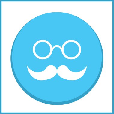 Bıyık ve gözlük vektör simgesi.