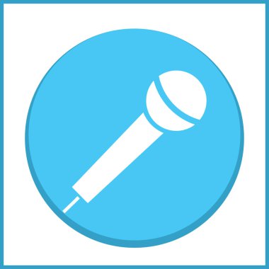Mikrofon simge vektör, ses kaydedici, röportaj, karaoke
