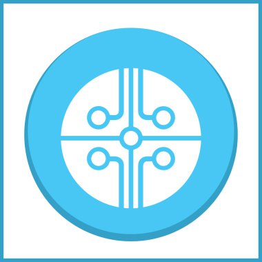 Devre kartı, teknoloji ikonu, vektör illüstrasyonu. Düz tasarım biçimi