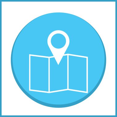 Harita işaretçi düz simgesi. Vektör Eps 10