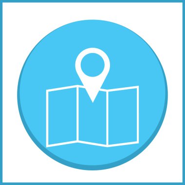 Harita işaretçi düz simgesi. Vektör Eps 10