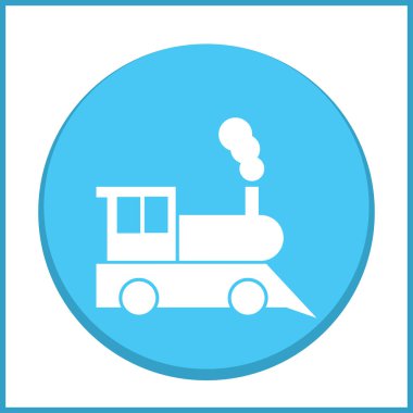 Buharlı lokomotif. Eski demiryolu web simgesi