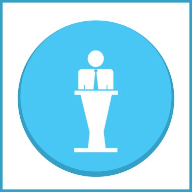 Hoparlör vektör simgesi. Tribün örnek konuşan hatip.