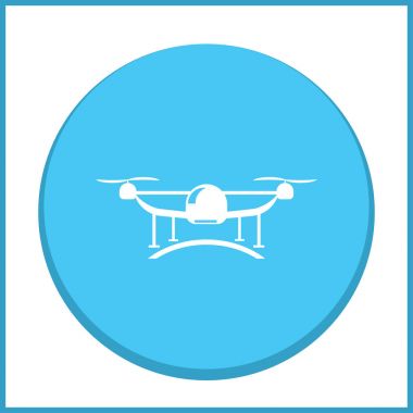 Bir renk arka plan üzerinde izole dron. Robot fotoğraf ve video oluşturulan robot. Quadcopter kamera ile.