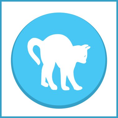 kedi silüeti. Vektör çizim.