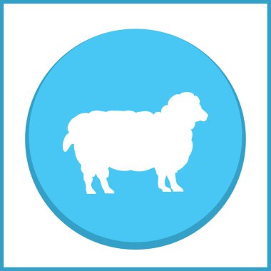 Renk koyun yün tüm büyüme ile. Cloven-hoofed çiftlik hayvan beyaz koyun, kavram gıda kroki çizimi