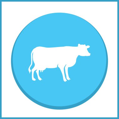 İnek siluet vektör simgesi