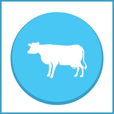 İnek siluet vektör simgesi