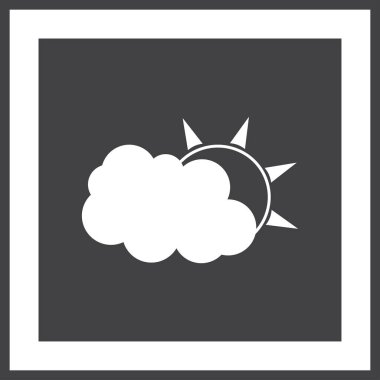 Hava satırı simgesi. Güneş bulut ile yağmur arkasında