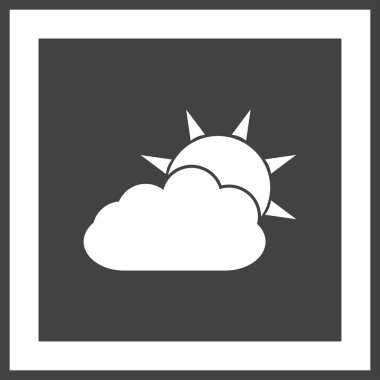 Hava satırı simgesi. Güneş bulut ile yağmur arkasında