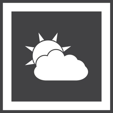 Hava satırı simgesi. Güneş bulut ile yağmur arkasında