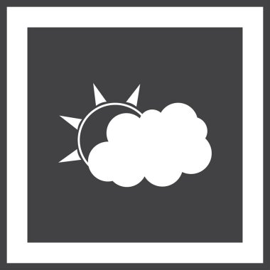 Hava satırı simgesi. Güneş bulut ile yağmur arkasında