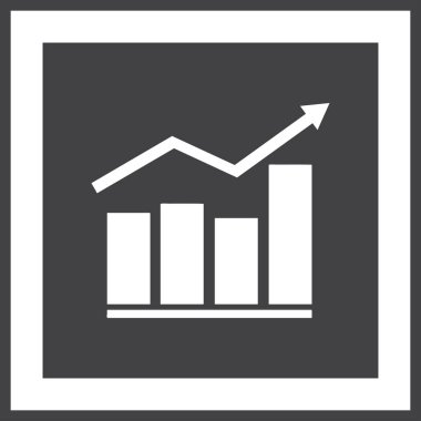 Trendy düz stil grafik simgesini. Web sitesi tasarımı, logo, app, kullanıcı arabirimi için grafik bar sembolü. Vektör çizim, Eps10.