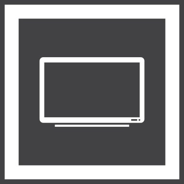 Trendy düz tarzı TV simgesi. Web sitesi tasarımı, logo, app, kullanıcı arabirimi için televizyon sembolü. Vektör çizim, Eps10.