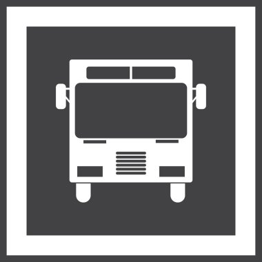 Otobüs simge vektör, katı logo illüstrasyon, sembol