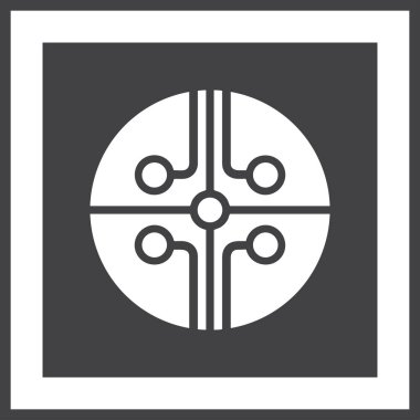 Devre kartı, teknoloji ikonu, vektör illüstrasyonu. Düz tasarım biçimi