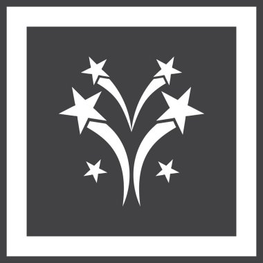 Havai fişek satırı simgesi, anahat vektör işareti