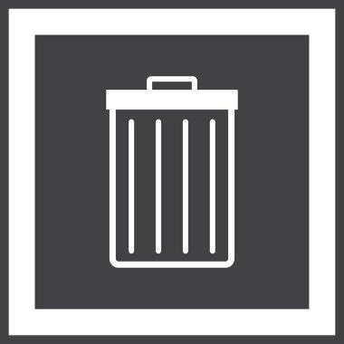 Çöp çöp kutusu simgesini izole. Vektör çizim. Düz style.waste kağıt basket. Atık kutusu.