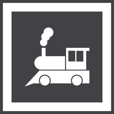 Buharlı lokomotif. Eski demiryolu web simgesi