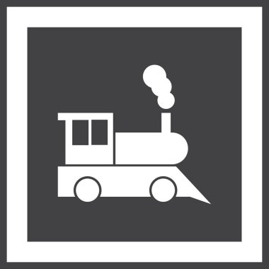 Buharlı lokomotif. Eski demiryolu web simgesi