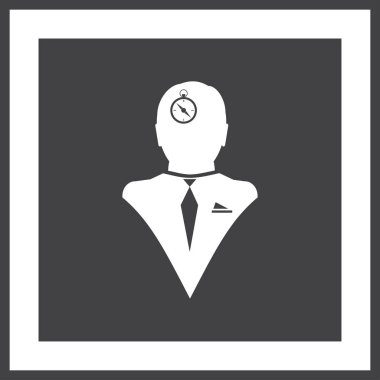 Siluet vektör çizim pusula gül işaretiyle insan kafasından