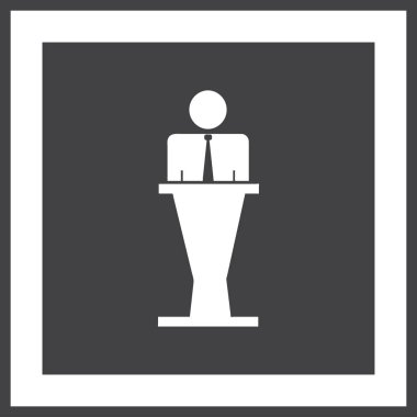 Hoparlör vektör simgesi. Tribün örnek konuşan hatip.