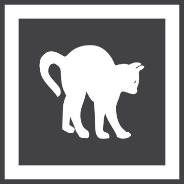 kedi silüeti. Vektör çizim.