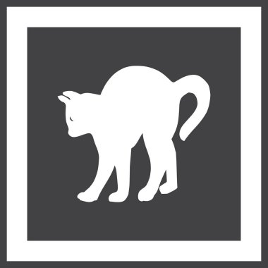 kedi silüeti. Vektör çizim.