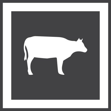 İnek siluet vektör simgesi