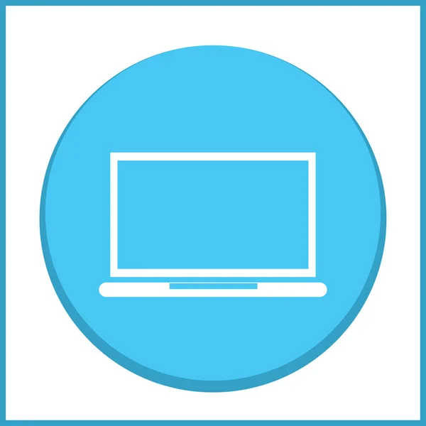 Přenosný počítač ikona v moderní plochý. Počítač symbol pro design webových stránek, logo, uživatelské rozhraní aplikace. Vektorové ilustrace, Eps10. — Stockový vektor